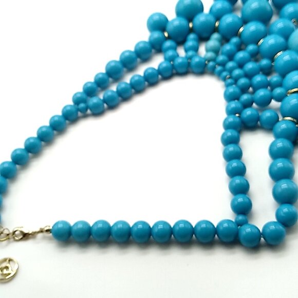 Erica Lyons Faux Turquoise Beaded Statement Necklace - Picture 11 of 12